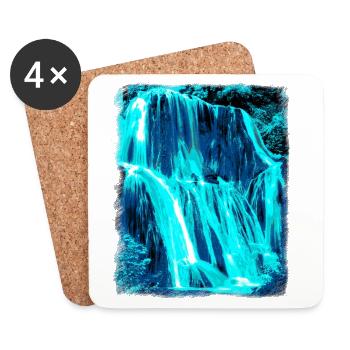 Wasserfall - Untersetzer (4er-Set) - Weiß - Vorne