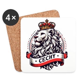 Cechy Bohemia Czech Republic Lion Flag Gift - Coasters (set of 4) - white - Front
