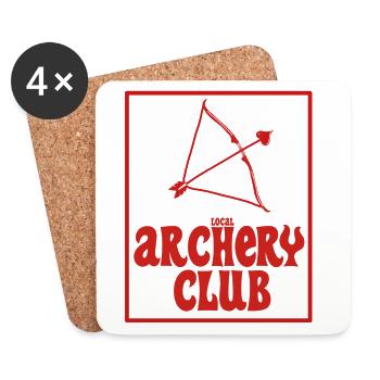 Lokaler Red Edition Bogenschießverein - Untersetzer (4er-Set) - Weiß - Vorne