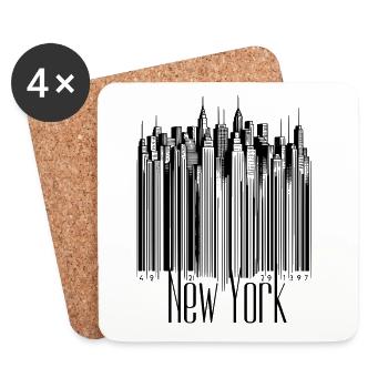 New York Code Scan Skyline nyc Trip Tourist usa l - Untersetzer (4er-Set) - Weiß - Vorne