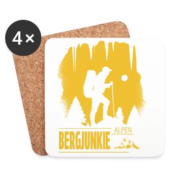 Bergjunkie - Untersetzer (4er-Set) - Weiß - Vorne