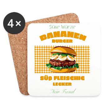 Banana Burger - Coasters (set of 4) - white - Front