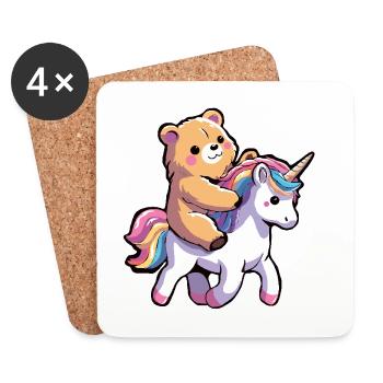 Einhorn - Untersetzer (4er-Set) - Weiß - Vorne