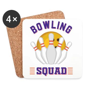 Bowling-Mannschaft - Untersetzer (4er-Set) - Weiß - Vorne