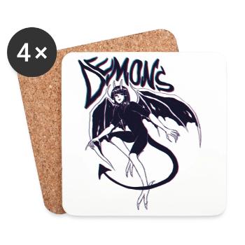 Demon Vibes – Sombre et mystique - Dessous de verre (lot de 4) - blanc - Devant