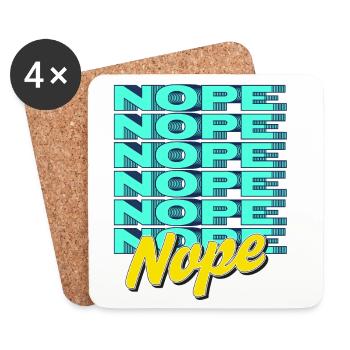 NOPE – Bold & Sassy Statement - Coasters (set of 4) - white - Front