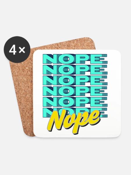 NOPE – Bold & Sassy Statement - Untersetzer (4er-Set) - Weiß