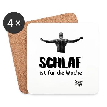 Schlaf ist für die Woche - Untersetzer (4er-Set) - Weiß - Vorne