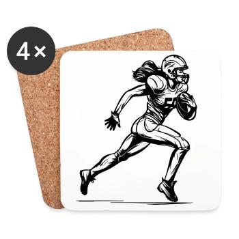 American Football Player - Coasters (set of 4) - white - Front