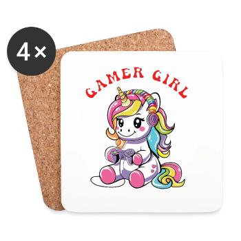 Gamer Girl - Untersetzer (4er-Set) - Weiß - Vorne
