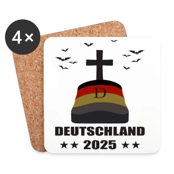 Deutschland Grab 2025 - Untersetzer (4er-Set) - Weiß - Vorne