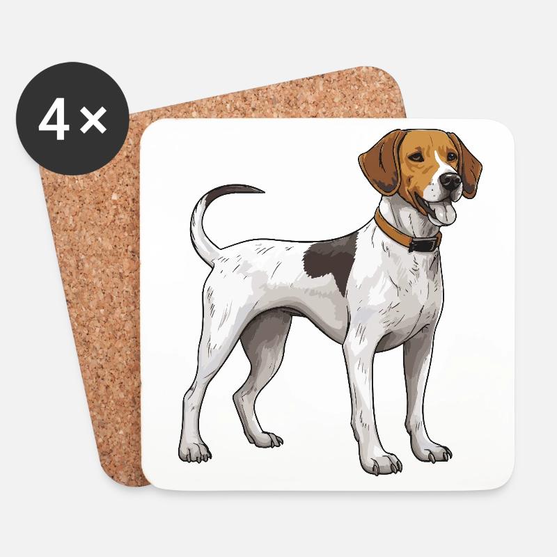 Beagle Hund - Untersetzer (4er-Set) - Weiß