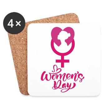 Internationaler Frauentag - Untersetzer (4er-Set) - Weiß - Vorne