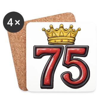 75 Number Krone - Coasters (set of 4) - white - Front