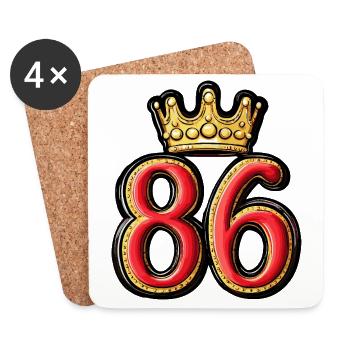 86 Number Krone - Coasters (set of 4) - white - Front
