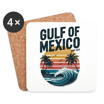 Gulf of Mexico Since 1672 Vintage Beach Sunset - Untersetzer (4er-Set) - Weiß - Vorne