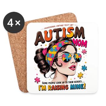 AUTISM MOTHER - Coasters (set of 4) - white - Front