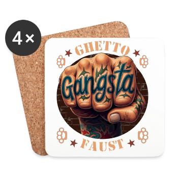 Ghetto Faust - Coasters (set of 4) - white - Front