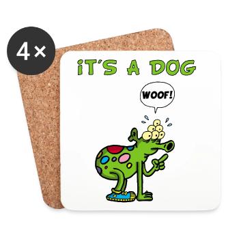C'est un chien - Dessous de verre (lot de 4) - blanc - Devant
