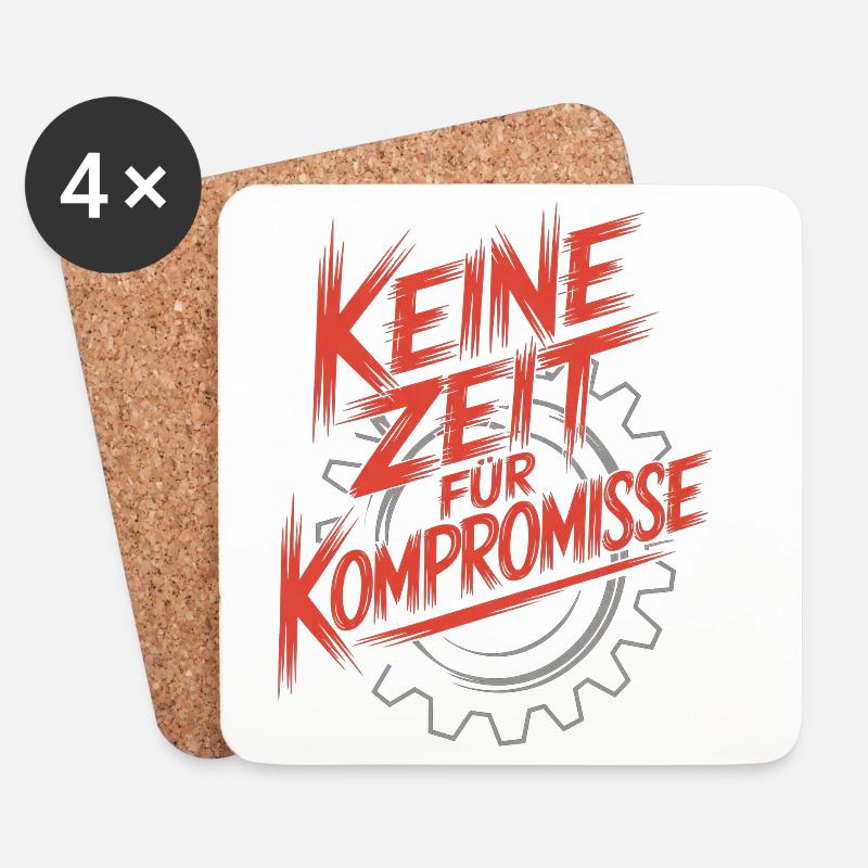 No time for compromise red - Coasters (set of 4) - white