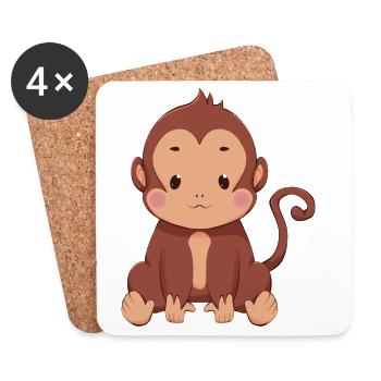 Monkey - Coasters (set of 4) - white - Front