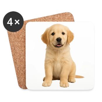 Golden Retriever Welpe - Untersetzer (4er-Set) - Weiß - Vorne