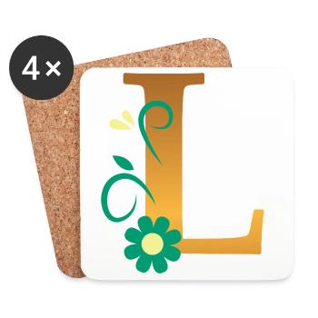 L - Untersetzer (4er-Set) - Weiß - Vorne