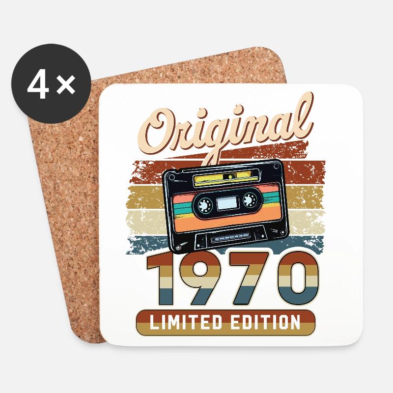 56. Geburtstag 56 Jahre Original 1970 Kassette - Untersetzer (4er-Set) - Weiß