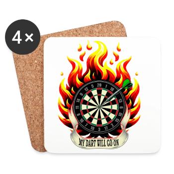 Darts Shirt My dart will go on - Untersetzer (4er-Set) - Weiß - Vorne