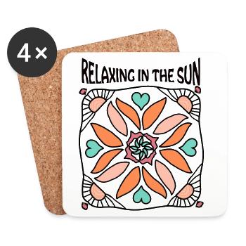 Se détendre au soleil - Dessous de verre (lot de 4) - blanc - Devant