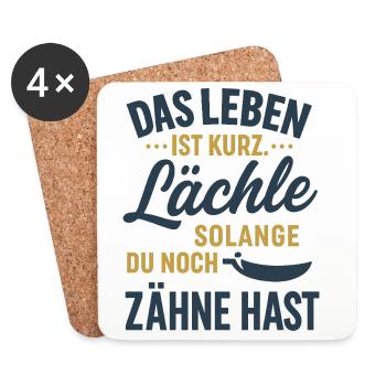 Lächeln solange du noch Zähne hast - Untersetzer (4er-Set) - Weiß - Vorne