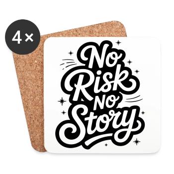No Risk No Story - Untersetzer (4er-Set) - Weiß - Vorne