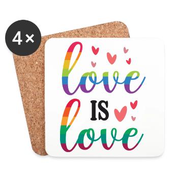 LGBT Pride Month - Love is Love - Coasters (set of 4) - white - Front
