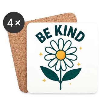 Inspirational flower with message - Coasters (set of 4) - white - Front