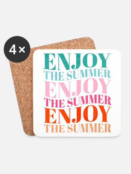 Enjoy the Summer - Untersetzer (4er-Set) - Weiß