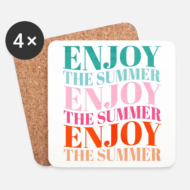 Enjoy the Summer - Untersetzer (4er-Set) - Weiß