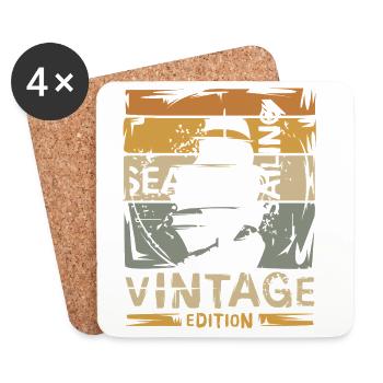 Sailing Vintage Edition – Retro Segeln Design - Coasters (set of 4) - white - Front