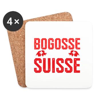 Bogosse et suisse - Dessous de verre (lot de 4) - blanc - Devant