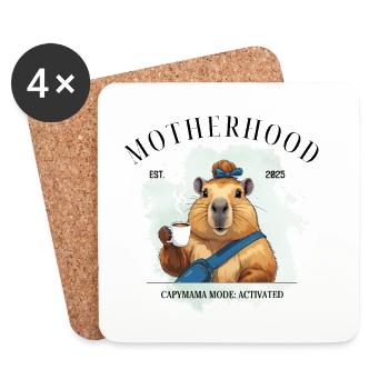 Mode Capymama activé – Motherhood 2025 - Dessous de verre (lot de 4) - blanc - Devant