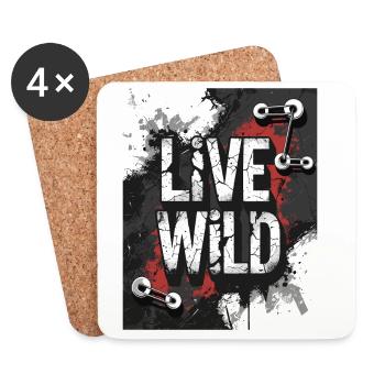 Joie de vivre design « Wild Life » - Dessous de verre (lot de 4) - blanc - Devant