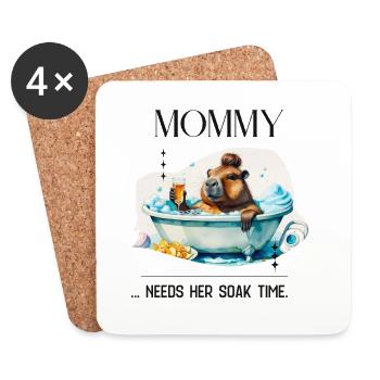 Mommy Needs Her Soak Time – Selfcare Mom Design - Untersetzer (4er-Set) - Weiß - Vorne