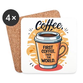 Motivational coffee mug with saying - Coasters (set of 4) - white - Front