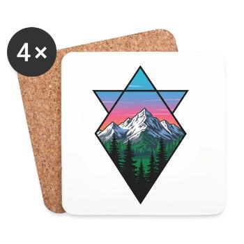 Montagnes en Diamant Crépuscule - Coasters (set of 4) - white - Front