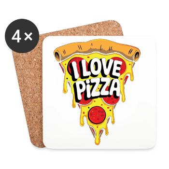 I Love Pizza - Coasters (set of 4) - white - Front