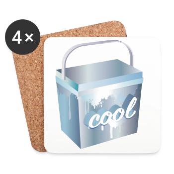 Cool box - frosty design for summer & party - Coasters (set of 4) - white - Front
