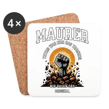 Maurer Maurermeister Geselle Lehrling - Untersetzer (4er-Set) - Weiß - Vorne