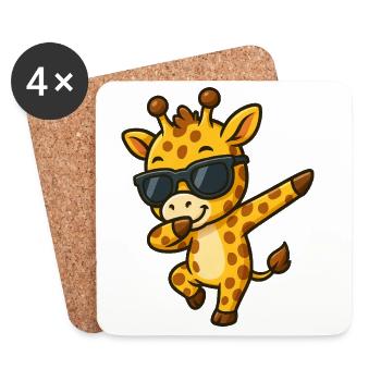 Süße Giraffe Dabbing Sonnenbrille Safari Kinder - Untersetzer (4er-Set) - Weiß - Vorne