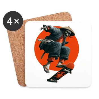 Ronin Zombie Skater - Untersetzer (4er-Set) - Weiß - Vorne