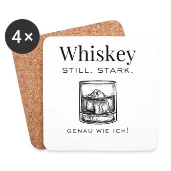 Whiskey-Liebhaber mit Stil & Stärke - Untersetzer (4er-Set) - Weiß - Vorne