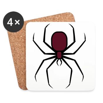 Spooky Halloween Creepy Goth Spider 3 - Coasters (set of 4) - white - Front